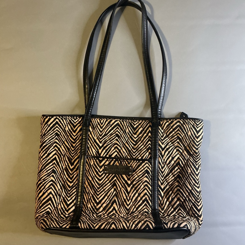 Vera Bradley Black and Tan Tote Bag Purse Handbag
